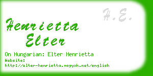 henrietta elter business card